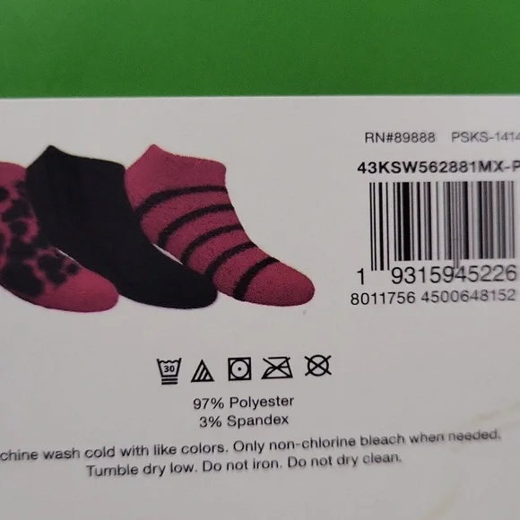 Kate Spade Black and Pink Low Cut Socks Trio - Picture 2 of 2